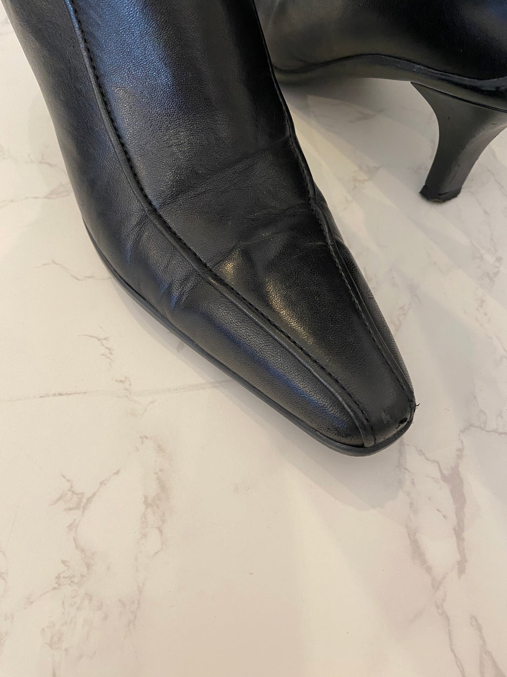 Pre loved Prada Black leather Boots Size  UK4 (fit UK5)