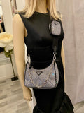 Pre Loved Prada Crystal Embellished Re-Edition 2005 Crossbody Bag (as new)
