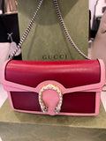 Gucci Dionysus GG Super Mini Crossbody Bag in Burgundy & Pink