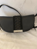 Pre Loved Christian Dior Corset Saddle Bag in Black Leather
