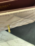 Pre Loved Chanel Single Flap Classic in Dusky Pink & Burgundy - Excellent