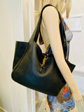 Pre Loved Yves Saint Laurent Le 5 A 7 Bea Textured Black Tote