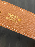 Hermes H Reversible Leather Belt in Tan & Black 75cm fits UK8
