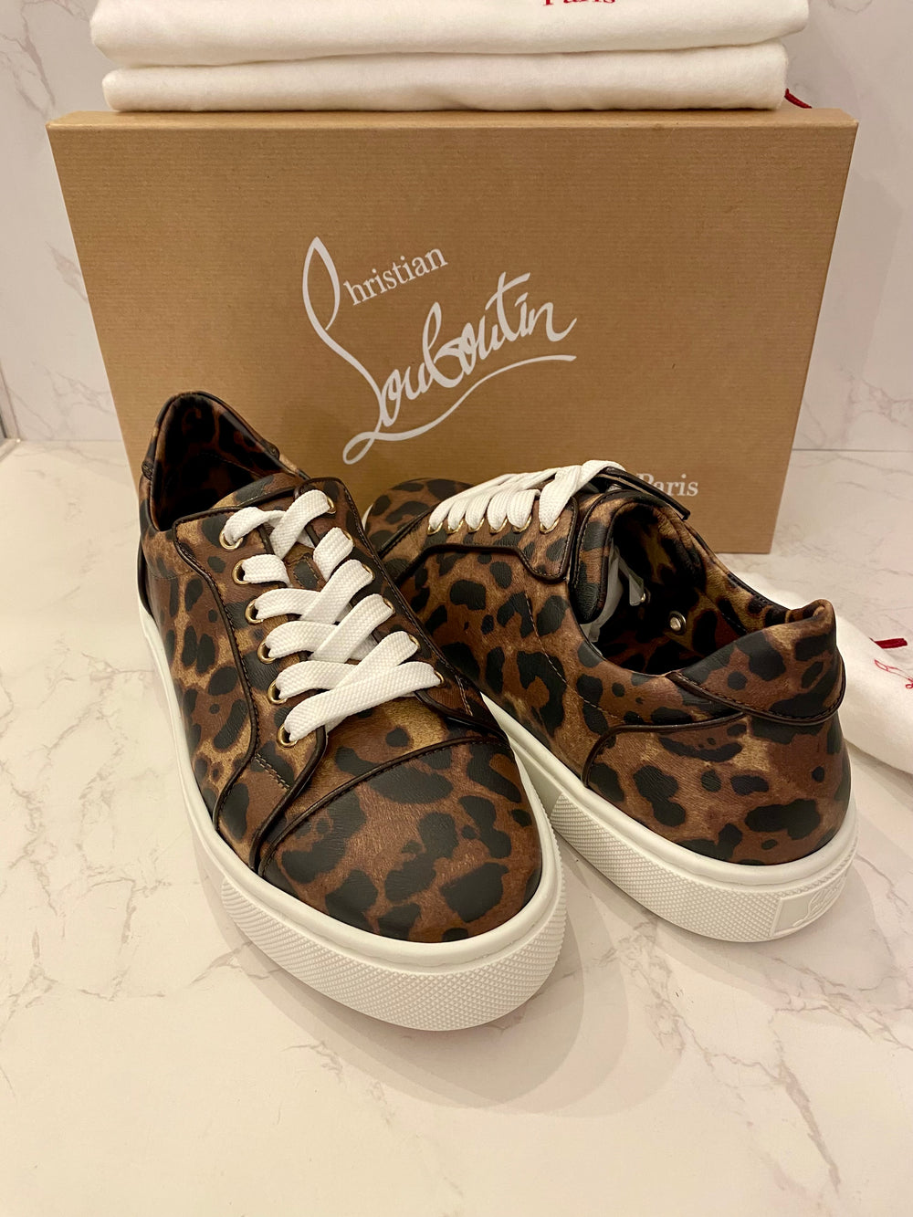 Preloved Christian Louboutin Vieirissima Orlato Sneakers Leopard size UK 6 (new)