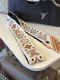 Pre Loved Louis Vuitton Twilly - black, gold & white colours