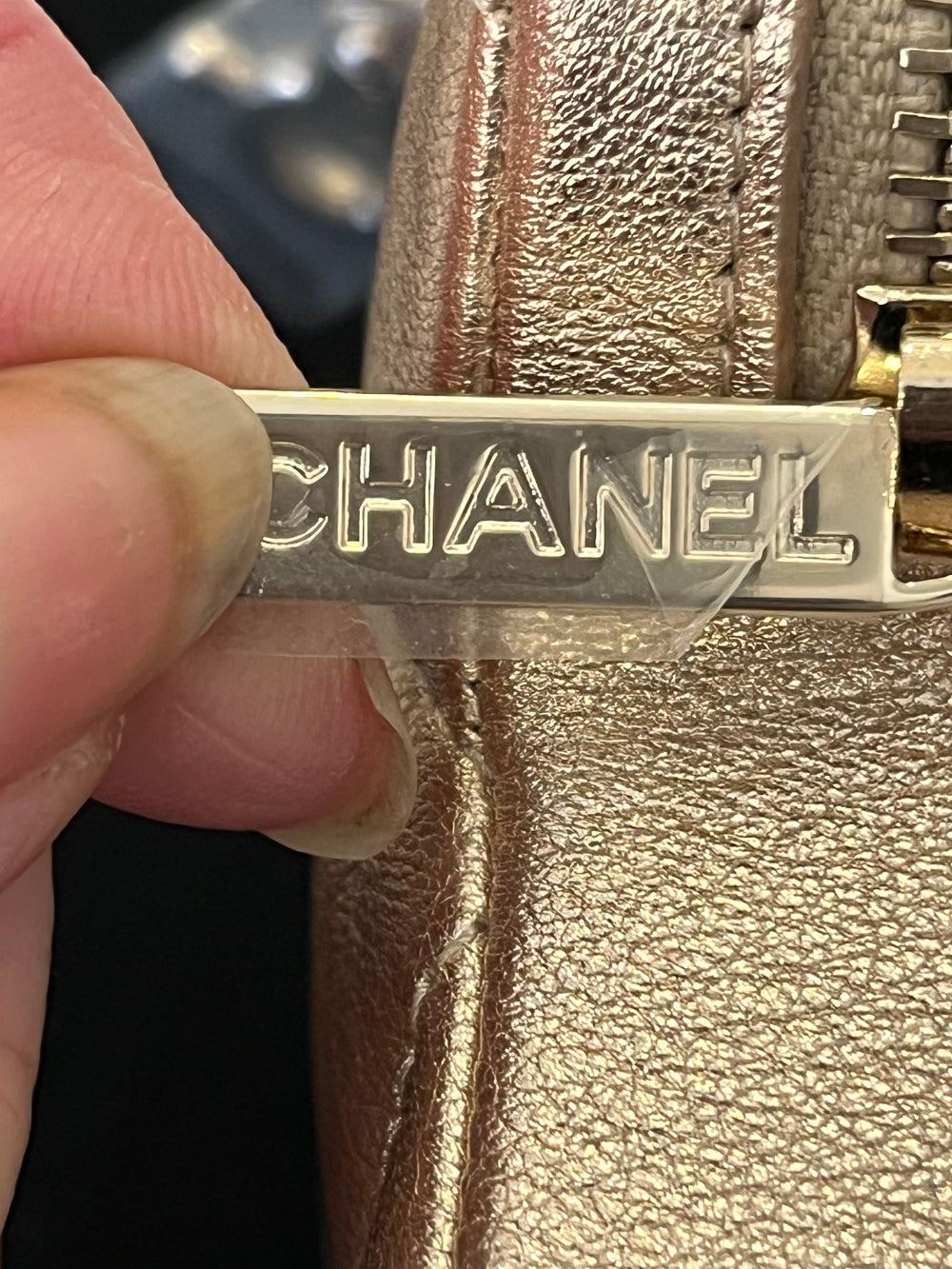 Pre Loved Chanel Walk Of Fame Star Coin Holder in Gold Leather (new)