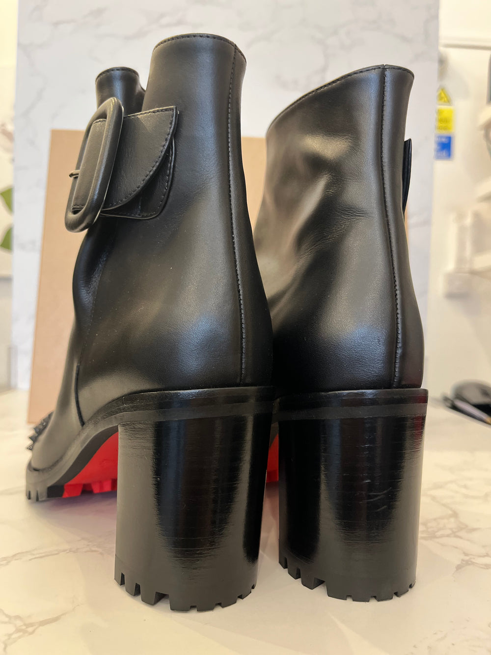 Pre Loved Christian Louboutin Olivia Snow 70 Spiked Boots uk 5 (new)