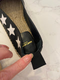 Pre Loved Saint Laurent Black Leather Stars Espadrilles UK 6 (NEW)