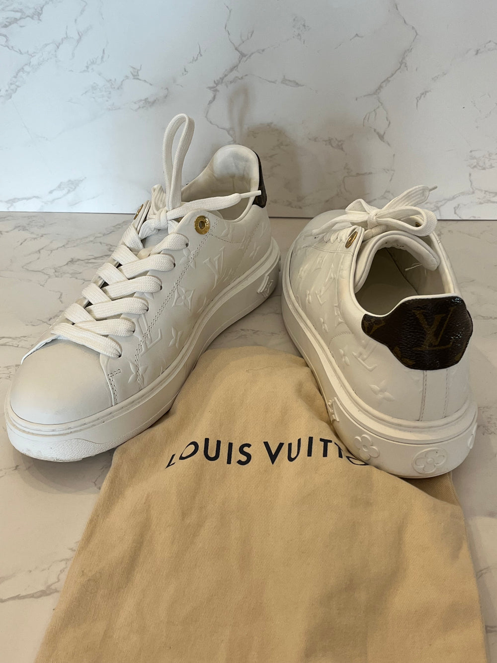 Pre Loved Louis Vuitton Time Out Sneakers UK6.5