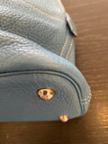 Pre Loved Hermes Bolide in Blue Jean Leather with Palladium Hardware