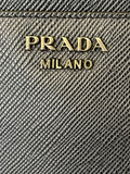 Pre Loved Prada Saffiano Leather Baltico Grey Flat Pouch, Clutch (excellent)