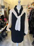 Pre Loved Chanel Black & Cream Ribbon Dress 2009 Collection (New) FR40 UK12