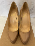 Pre Loved Christian Louboutin 100 Nude Patent Heels UK3.5
