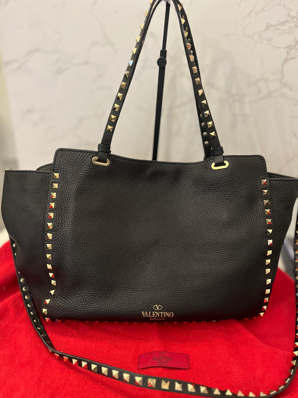 Pre Loved Valentino Garavani Rockstud Leather Tote Bag (excellent)