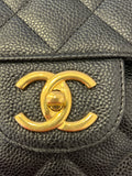 Pre Loved Chanel Classic Maxi Double Flap Bag in Black Caviar Leather