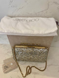 Pre Loved Jimmy Choo Champagne Glitter Clutch Bag - excellent