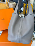 Pre Loved Hermes Picotin GM 26 Lock in Etoupe Clemence Leather (Excellent) Reserved J