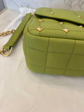 Pre Loved Michael Kors Soho  Studded Handbag in Green Leather (excellent)