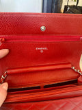 Pre Loved Chanel Wallet on Chain in Red Caviar Leather (excellent)