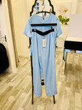 Serena Bute London Inside Out Top & Paris Joggers In Powder Blue Silk Size S (new with tags)