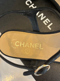 Chanel Camellia & Bow Thong Sandals in Black UK 5.5
