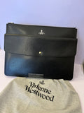 Pre Loved Vivienne Westwood Black Saffiano Leather Kent Executive Pouch