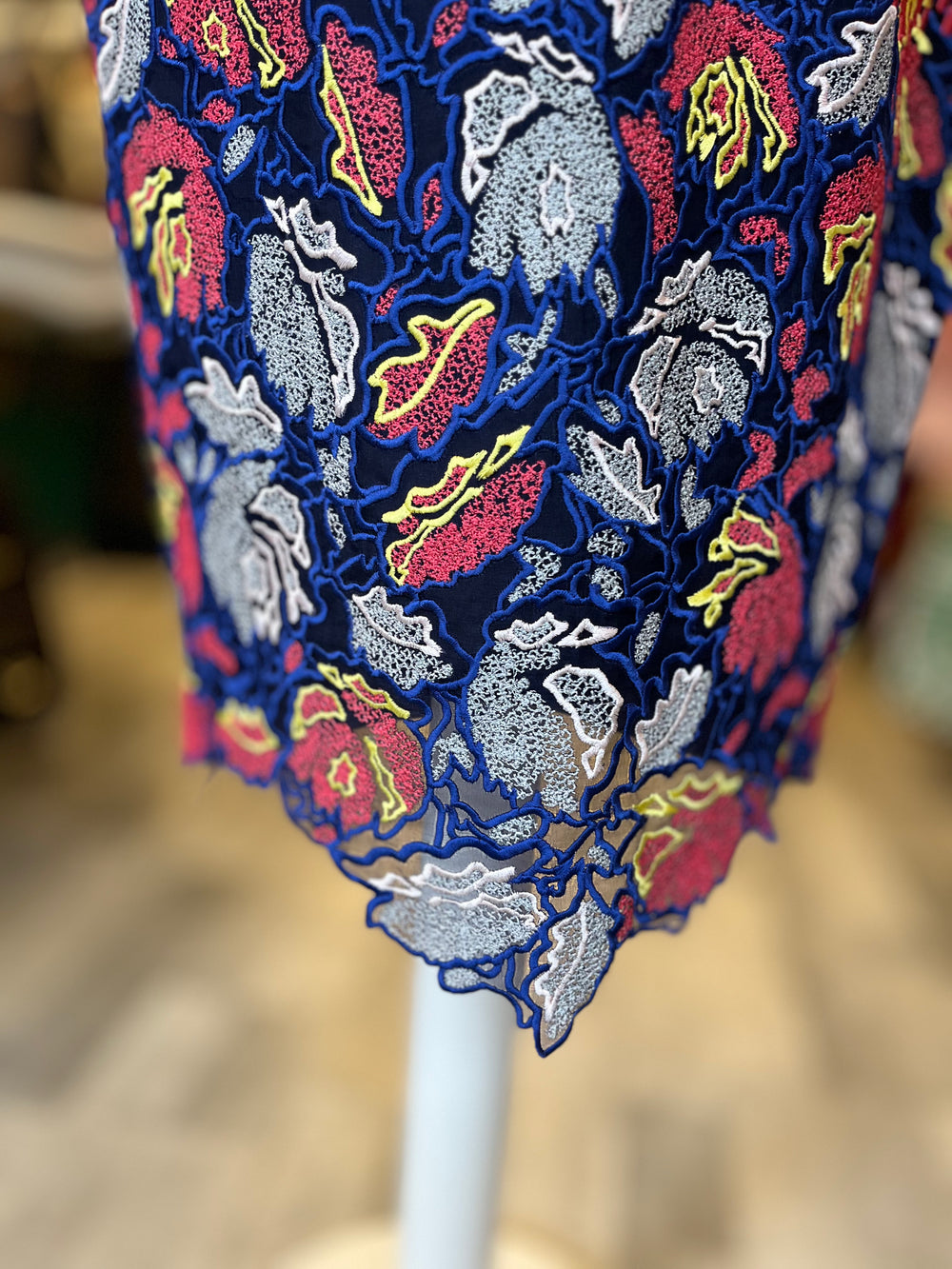 Pre Loved Peter Pilotto Embroidered Silk Skirt  uk10