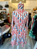 Pre Loved Valentino Zandra Rhodes Lipstick Dress size 42 uk10