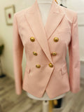 Pre Loved Balmain Double Breasted Pink Wool Blazer size 42 UK14 (excellent)