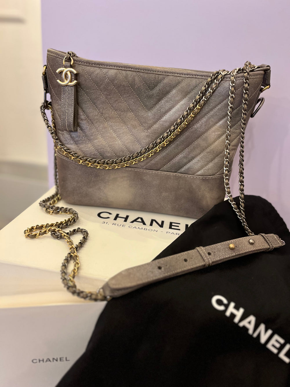 Pre Loved Chanel Gabrielle Chevron Shoulder Bag