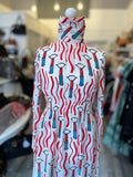 Pre Loved Valentino Zandra Rhodes Lipstick Dress size 42 uk10