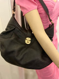 Order for Ashley Pre Loved Louis Vuitton Black Mahina Leather Shoulder Bag