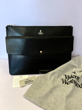 Pre Loved Vivienne Westwood Black Saffiano Leather Kent Executive Pouch