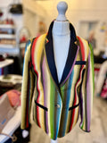 Pre Loved Hermes Jean Paul Gaultier Multicolour Silk  & Cotton Blazer size 36 uk8 (excellent)