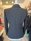 Pre Loved Balmain Double Breasted Black Wool Blazer size 42 fits uk12 (excellent)