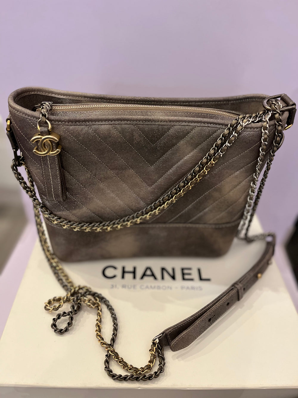 Pre Loved Chanel Gabrielle Chevron Shoulder Bag