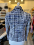 Pre Loved Chanel Blue & White Tweed Jacket (New) size 40 uk10-small uk12