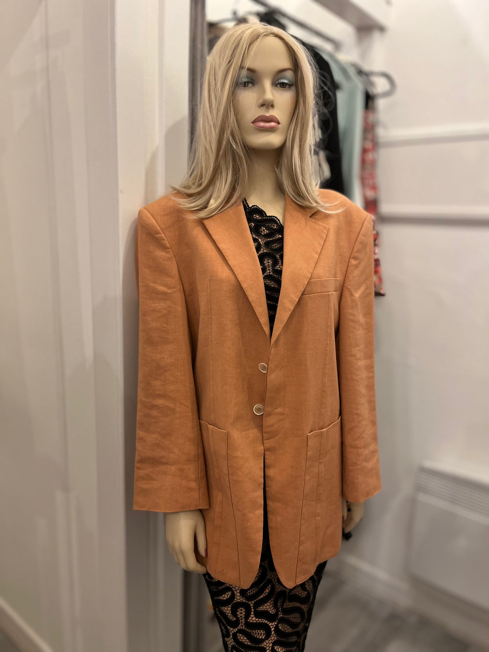 Pre Loved Jacquemus Oversized Apricot Linen Blazer uk10