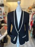 Pre Loved Hermes Black & Cream Blazer size 36 uk8 (excellent)