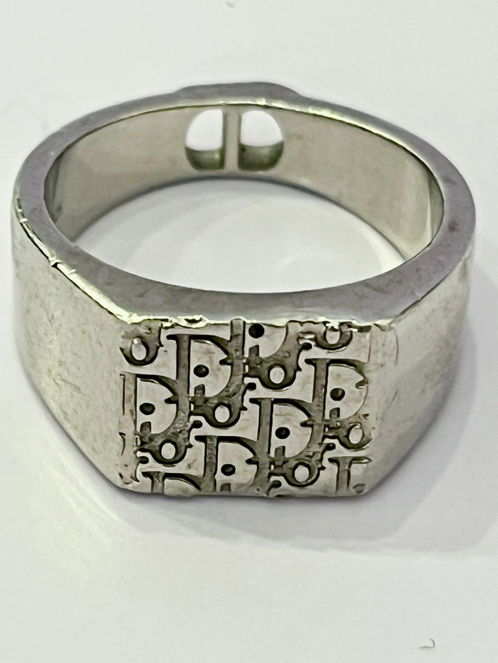 Pre Loved Dior Hallmarked Silver Signet Ring