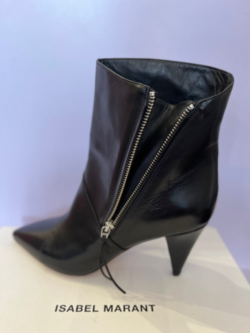 Pre Loved Leather Patch Ankle Boots uk7 (New)