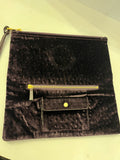 Pre Loved Mulberry Daria clutch in dark aubergine velvet