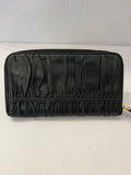 Pre Loved Prada Zip Around Matelasse Leather Purse in Black