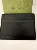 Pre Loved Gucci Animalier Card Case in Black Leather