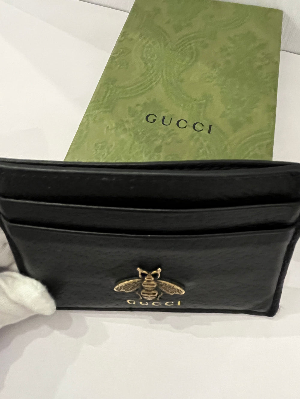 Pre Loved Gucci Animalier Card Case in Black Leather