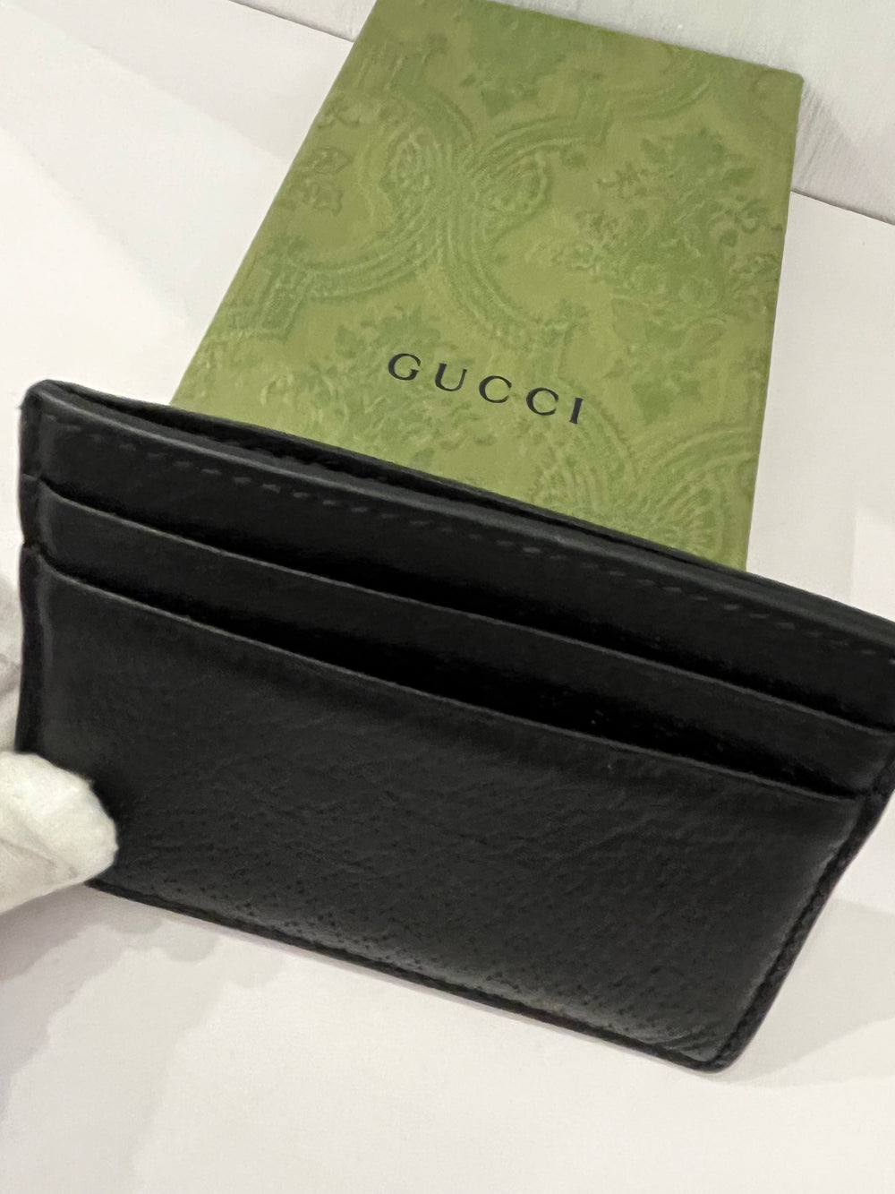 Pre Loved Gucci Animalier Card Case in Black Leather