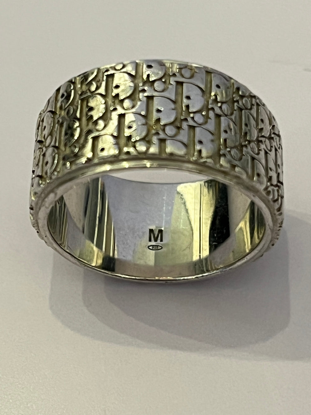 Pre Loved Dior Hallmarked Silver Broad Band Ring