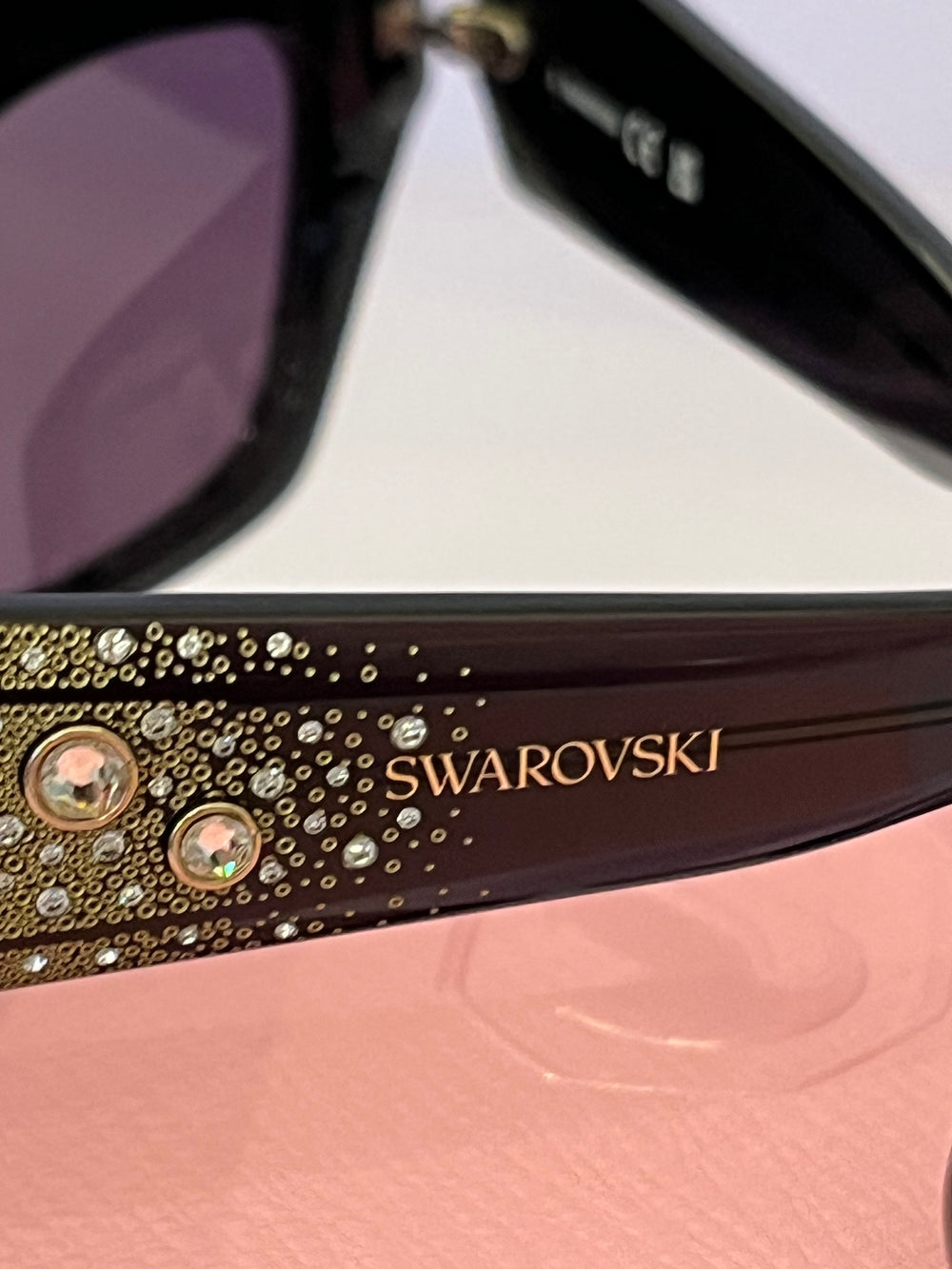 Pre Loved Swarovski Crystal Embellished Cat Eye Sunglasses (New)