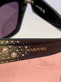 Pre Loved Swarovski Crystal Embellished Cat Eye Sunglasses (New) **reserved L**