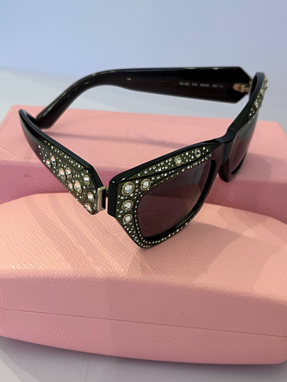 Pre Loved Swarovski Crystal Embellished Cat Eye Sunglasses (New)